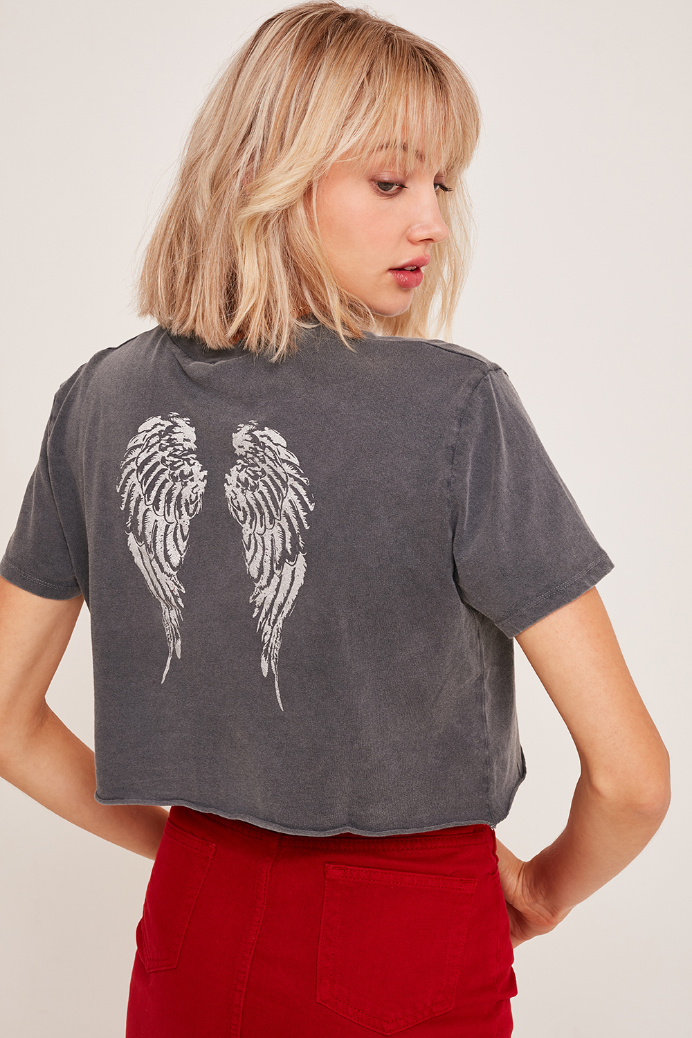Angel & wings cropped t-shirt