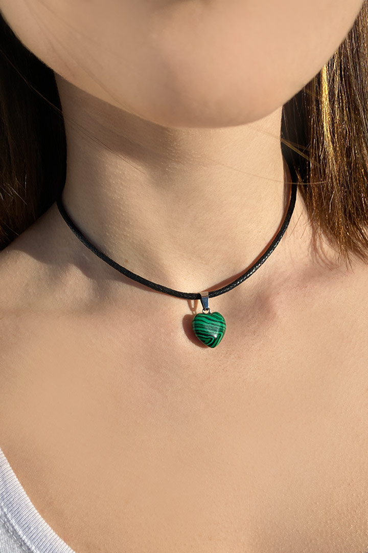 Stone heart necklace