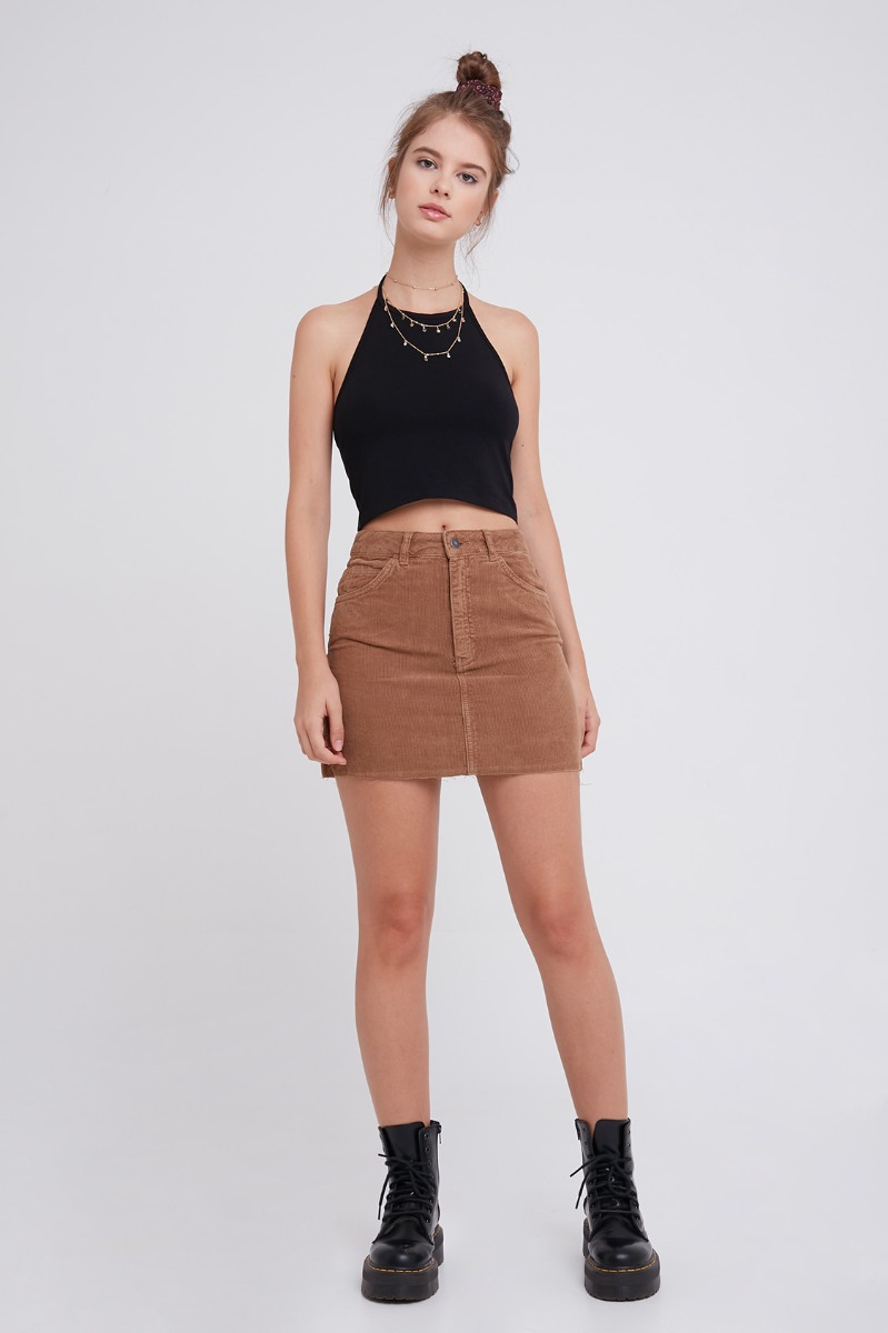 Corduroy A-line skirt