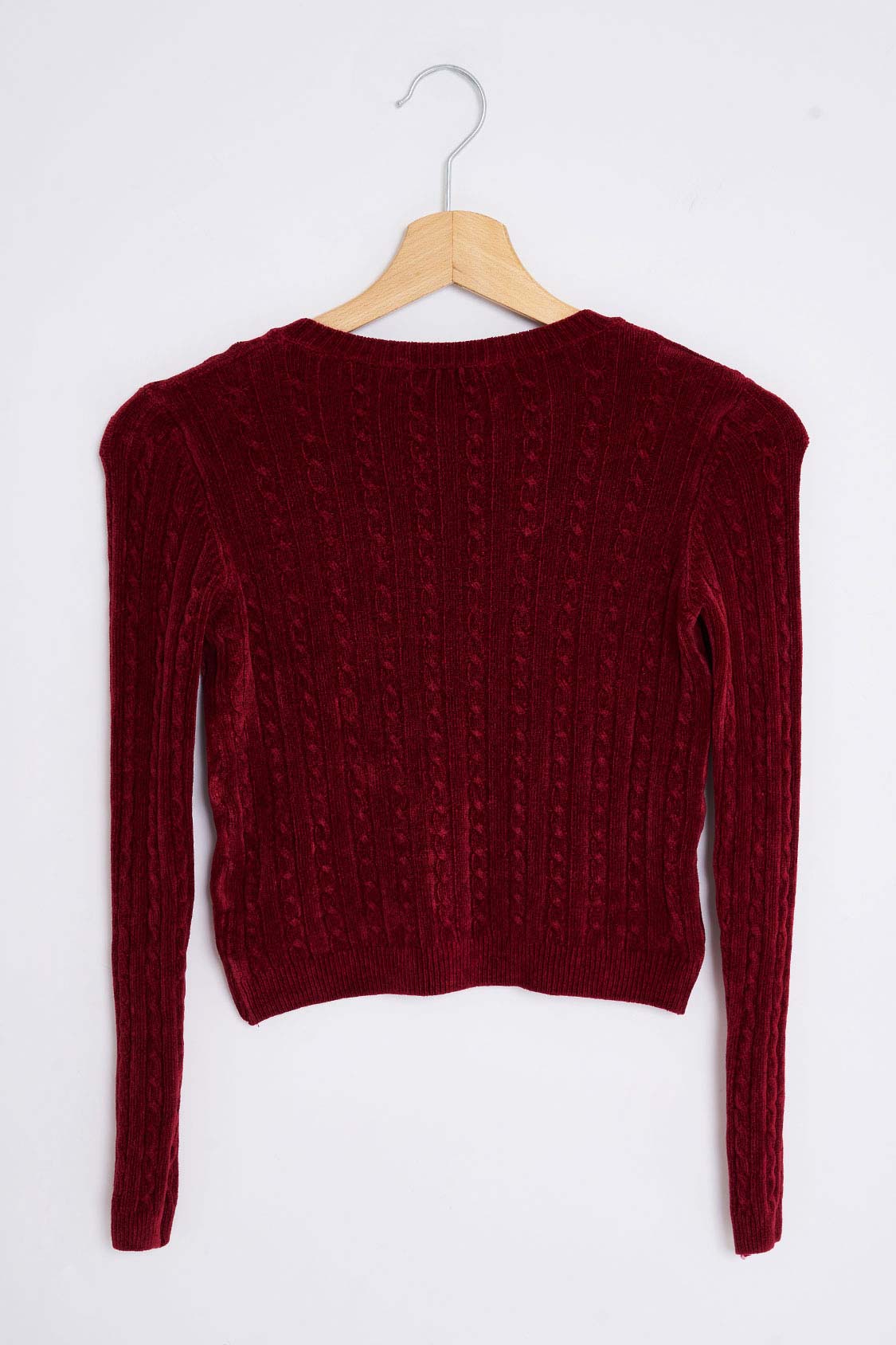Chenille cable knit sweater
