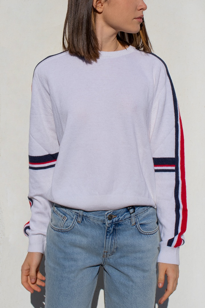 Remixed sporty sweater