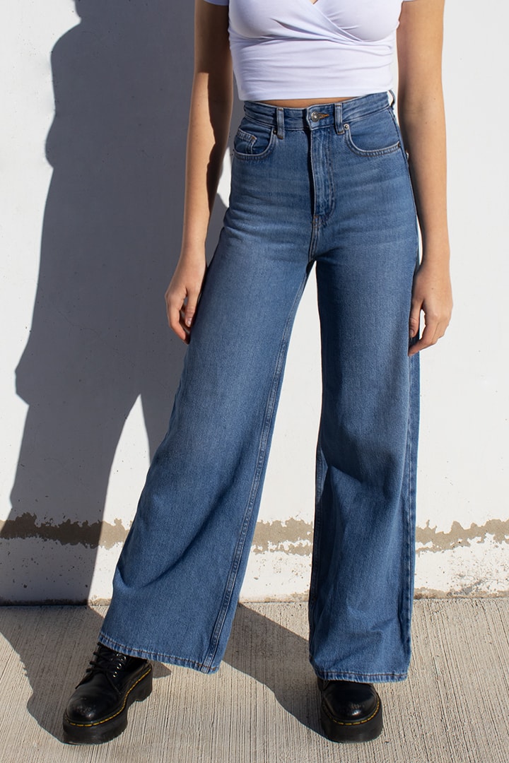 DAMEN Jeans Wide leg jeans Basisch Rabatt 50 % Beige 22 Subdued Wide leg jeans 